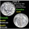 Image 1 : 1936-d Mercury Dime 10c Grades GEM+ Unc