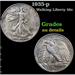 1935-p Walking Liberty Half Dollar 50c Grades AU Details