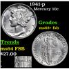 Image 1 : 1941-p Mercury Dime 10c Grades Select Unc+ FSB