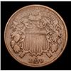 Image 2 : 1870 Two Cent Piece 2c Grades vf+