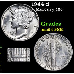 1944-d Mercury Dime 10c Grades Choice Unc FSB