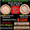 Image 1 : Mixed small cents 1c orig shotgun roll, 1919-s Wheat Cent, 1896 Indian Cent other end, McDonalds Wra