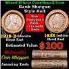 Image 1 : Mixed small cents 1c orig shotgun roll, 1919-d Wheat Cent, 1888 Indian Cent other end, McDonalds Wra