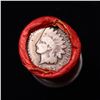 Image 2 : Mixed small cents 1c orig shotgun roll, 1919-d Wheat Cent, 1897 Indian Cent other end, Coca Cola Wra