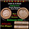 Image 1 : Indian cent 1c orig roll, 1909 end S other end