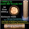 Image 1 : Uncirculated Shotgun Lincoln 1c roll, 2000-p 50 pcs Brandt Wrapper  Grades