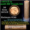 Image 1 : Uncirculated Shotgun Lincoln 1c roll, 1975-d 50 pcs Brandt Wrapper  Grades