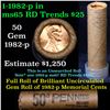 Image 1 : Uncirculated shotgun Lincoln 1c roll, 1982-p Copper Large Date 50 pcs Brandt Wrapper  Grades