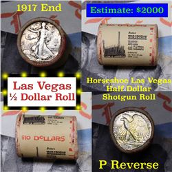 ***Auction Highlight*** Old Casino 50c Roll $10 In Halves Horseshoe Hotel Las Vegas 1917 & 'P' Walke