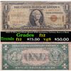 Image 1 : 1935A $1 Silver Certificate Hawaii WWII Emergency Currency Rare L-C Block Grades f, fine