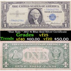 *Star Note * 1957 $1 Blue Seal Silver Certificate Grades vf+