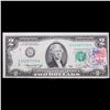 Image 2 : 1976 $2 Federal Reserve Note 1st Day of Issue, with Stamp Grades Gem CU