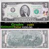 Image 1 : 1976 $2 Federal Reserve Note 1st Day of Issue, with Stamp Grades Gem CU