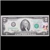 Image 2 : 1976 $2 Federal Reserve Note 1st Day of Issue, with Stamp Grades Gem CU