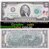Image 1 : 1976 $2 Federal Reserve Note 1st Day of Issue, with Stamp Grades Gem CU
