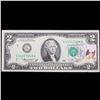 Image 2 : 1976 $2 Federal Reserve Note 1st Day of Issue, with Stamp Grades Gem CU