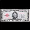 Image 2 : 1928a $5 Red Seal United States Note Semi Key Date Grades Choice AU
