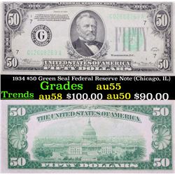 1934 $50 Green Seal Federal Reserve Note (Chicago, IL) Grades Choice AU