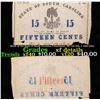Image 1 : Bank of the State of South Carolina (Charleston, SC) 15¢ Feb. 1, 1863 G91e Grades xf details
