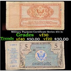 Military Payment Certificate Series 472 5c Grades vf++