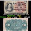 Image 1 : 1869 US Fractional Currency 10c Forth Issue fr-1257 Grades vf, very fine