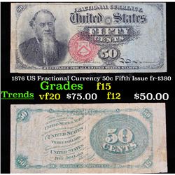 1876 US Fractional Currency 50c Fifth Issue fr-1380 Grades f+