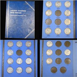 ***Auction Highlight***  Near Complete  Walking Liberty Half Dollar Book 1937-1947 24 coins (fc)
