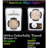 Image 1 : ***Auction Highlight*** NGC 1878-s Colorfully Toned Morgan Dollar $1 Graded ms64 By NGC (fc)