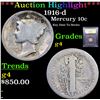 Image 1 : ***Auction Highlight*** 1916-d Mercury Dime 10c Graded g, good By USCG (fc)