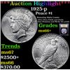 Image 1 : ***Auction Highlight*** 1925-p Peace Dollar $1 Graded GEM++ Unc By USCG (fc)