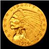 Image 2 : ***Auction Highlight*** 1914-p Gold Indian Quarter Eagle $2 1/2 Graded Select+ Unc By USCG (fc)