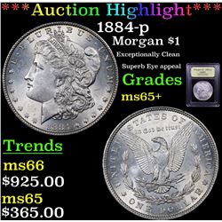 ***Auction Highlight*** 1884-p Morgan Dollar $1 Graded GEM+ Unc By USCG (fc)