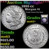 Image 1 : ***Auction Highlight*** 1891-cc Morgan Dollar $1 Graded Select Unc By USCG (fc)
