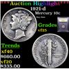 Image 1 : ***Auction Highlight*** 1921-d Mercury Dime 10c Graded vf+ By USCG (fc)