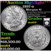 Image 1 : ***Auction Highlight*** 1897-o Morgan Dollar $1 Graded Choice+ Unc By USCG (fc)
