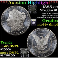 ***Auction Highlight*** 1885-cc Morgan Dollar $1 Graded Choice Unc+ DMPL By USCG (fc)