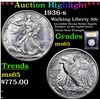 Image 1 : ***Auction Highlight*** 1936-s Walking Liberty Half Dollar 50c Graded GEM Unc By USCG (fc)