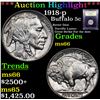 Image 1 : ***Auction Highlight*** 1918-p Buffalo Nickel 5c Graded GEM+ Unc By USCG (fc)