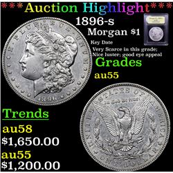 ***Auction Highlight*** 1896-s Morgan Dollar $1 Graded Choice AU By USCG (fc)