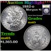 Image 1 : ***Auction Highlight*** 1882-o Morgan Dollar $1 Graded GEM Unc By USCG (fc)