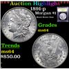 Image 1 : ***Auction Highlight*** 1891-p Morgan Dollar $1 Graded Choice Unc By USCG (fc)