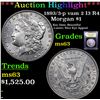 Image 1 : ***Auction Highlight*** 1893/3-p vam 2 I3 R4 Morgan Dollar $1 Graded Select Unc By USCG (fc)