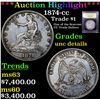 Image 1 : ***Auction Highlight*** 1874-cc Trade Dollar $1 Graded Unc Details By USCG (fc)