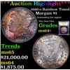 Image 1 : ***Auction Highlight*** 1880-o Rainbow Toned Morgan Dollar $1 Graded Choice+ Unc By USCG (fc)