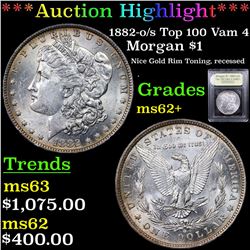 ***Auction Highlight*** 1882-o/s Top 100 Vam 4 Morgan Dollar $1 Graded Select Unc By USCG (fc)