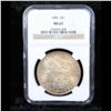 Image 2 : NGC 1883-p Colorfully Toned Morgan Dollar $1 Graded ms63 By NGC