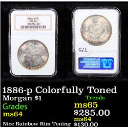 NGC 1886-p Colorfully Toned Morgan Dollar $1 Graded ms64 By NGC