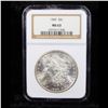 Image 2 : NGC 1889-p Morgan Dollar $1 Graded ms63 By NGC