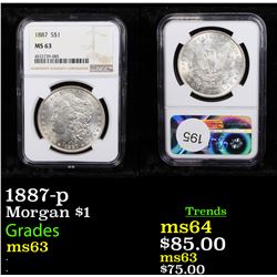 NGC 1887-p Morgan Dollar $1 Graded ms63 By NGC