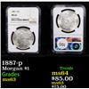 Image 1 : NGC 1887-p Morgan Dollar $1 Graded ms63 By NGC